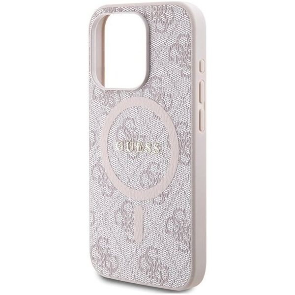 Guess Guess GUHMP14XG4GFRP iPhone 14 Pro Max 6.7" różowy/pink hardcase 4G Collection Leather Metal Logo MagSafe