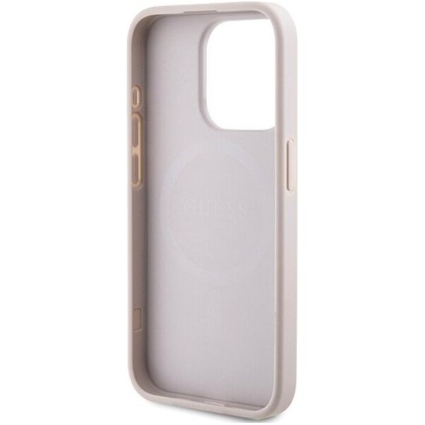 Guess Guess GUHMP14XG4GFRP iPhone 14 Pro Max 6.7" różowy/pink hardcase 4G Collection Leather Metal Logo MagSafe