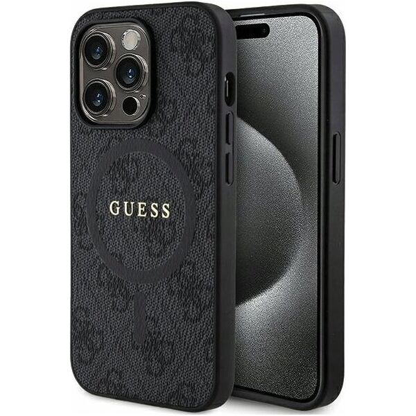 Guess Oryginalne Etui GUESS Hardcase GUHMP14XG4GFRK do iPhone 14 Pro Max (Kompatybilny z Magsafe / 4G Ring classic logo / czarny)