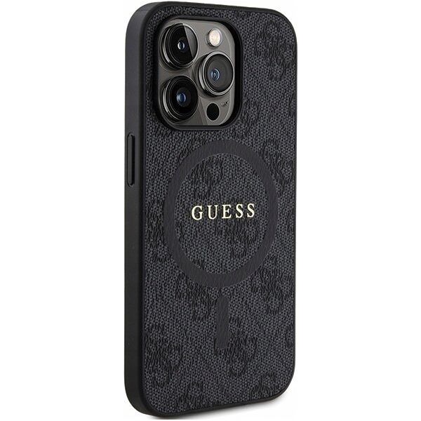 Guess Oryginalne Etui GUESS Hardcase GUHMP14XG4GFRK do iPhone 14 Pro Max (Kompatybilny z Magsafe / 4G Ring classic logo / czarny)