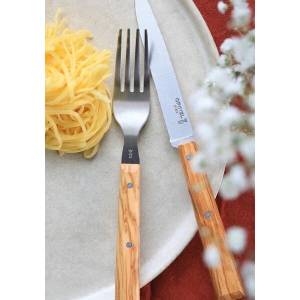 Opinel Zestaw 4 noży i 4 widelców Olive 003209