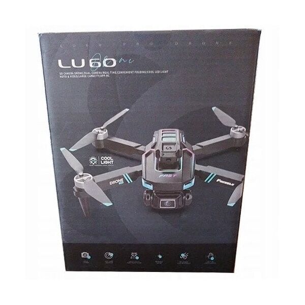 Dron LU60 Podwójna Kamera HD Światła LED Aplikacja Czarny