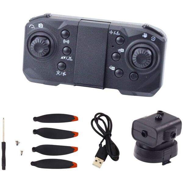 Dron D6 PRO Podwójna Kamera HD Światła LED Pomarańczowy