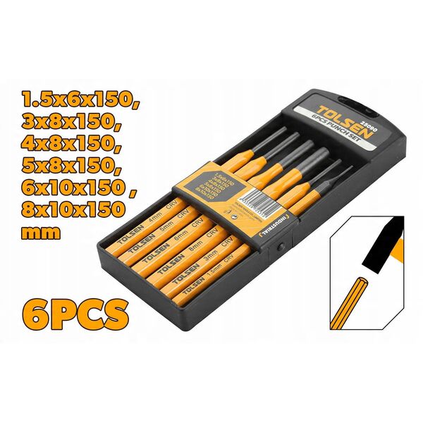 Hole punch set Tolsen 25090, 6 pcs.