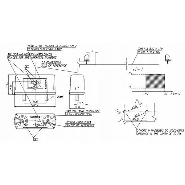 LED license plate light W53 245