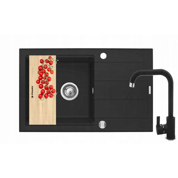 Zlew. SPARTA PLUS LUX (78x48) volcano + bateria SILVIO