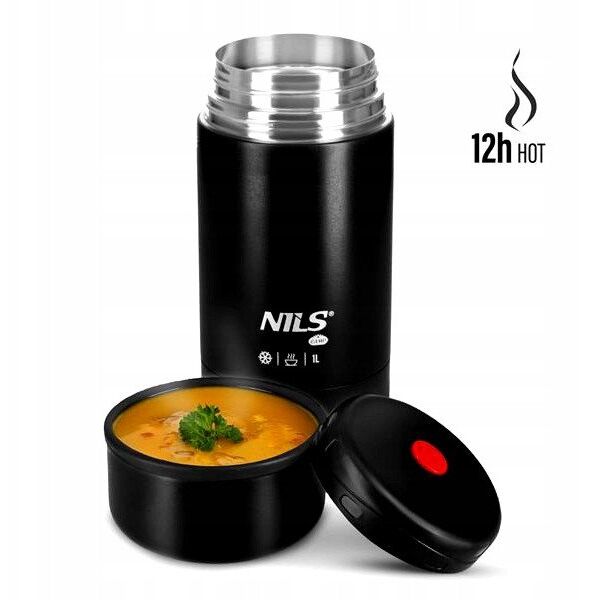 Θερμός φαγητού 1000ML μαύρο Nils Extreme