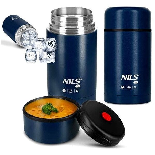 Θερμός φαγητού NC3802 1000ML ΜΠΛΕ NILS CAMP
