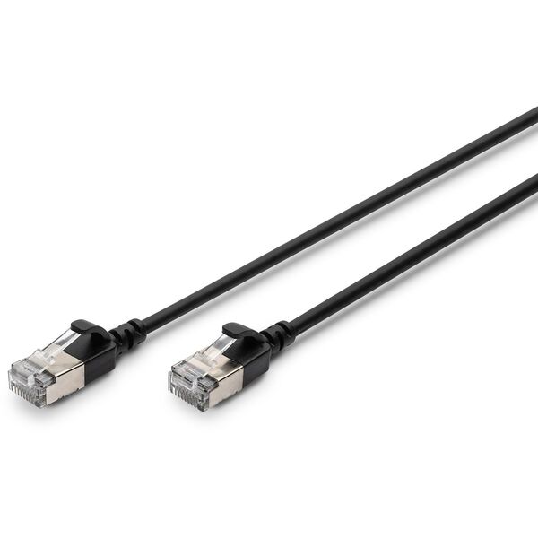 DIGITUS CAT 6A F-FTP SlimPatchk.,CU,LSZH AWG 32/7, 2μ,Μαύρο