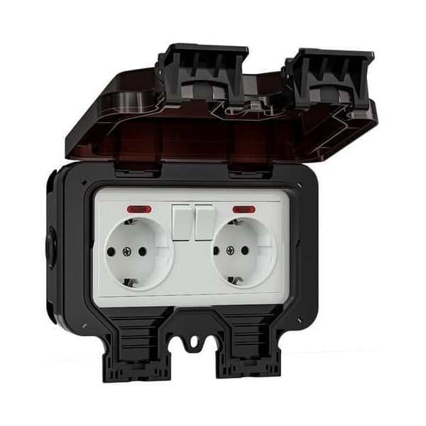 ΠΡΙΖΑ 5054-67 2 ΘΕΣΕΩΝ IP65 AQUANT ΜΑΥΡΟ