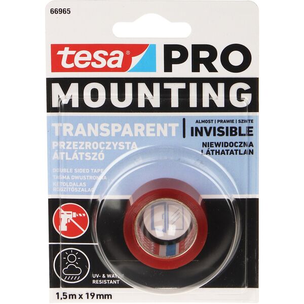 ΔΙΠΛΗΣ ΟΨΗΣ ΤΑΙΝΙΑ ΣΤΕΡΕΩΣΗΣ MOUNTING-PRO/ΔΙΑΦΑΝΗΣ/1.5X19 TESA