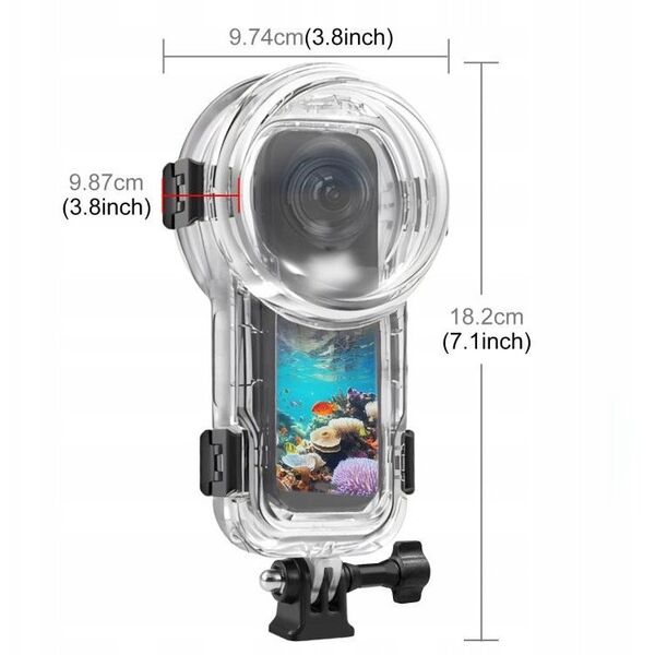 Obudowa Podwodna Wodoodporna Wodoszczelna Futerał Do 60m Do Insta360 X5 / X 5 / Pu756t