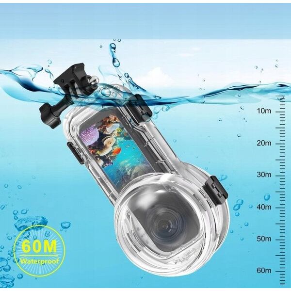 Obudowa Podwodna Wodoodporna Wodoszczelna Futerał Do 60m Do Insta360 X5 / X 5 / Pu756t