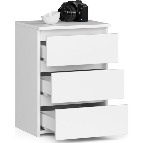 Fabryka Mebli Akord Szafka nocna CL3 40 cm 3 szuflady - biała
