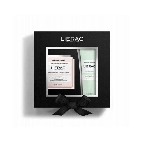 Rinkinys: drėkinamasis gelinis kremas - kaukė Lierac Hydragenist, 50 ml + šveičiamoji kaukė, 75 ml