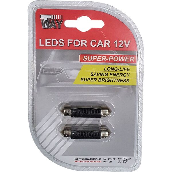 ΛΑΜΠΤΗΡΕΣ LED SV8.5 3SMD 41MM 2ΤΜΧ