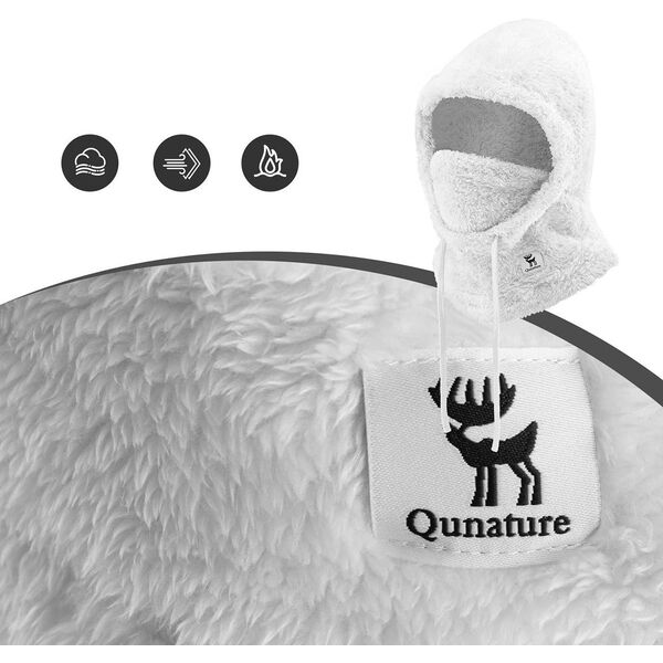 Μπαλακλάβα σκι Qunature Arctic Velvet μέγεθος L - λευκή
