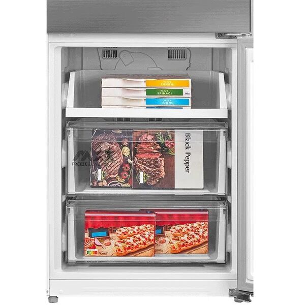 Midea Refrigerator | MDRB600MME46 | Energy efficiency class E | Free standing | Combi | Height 201 cm | No Frost system | Fridge net capacity 313 L | Freezer net capacity 130 L | Display | 35 dB | Stainless steel