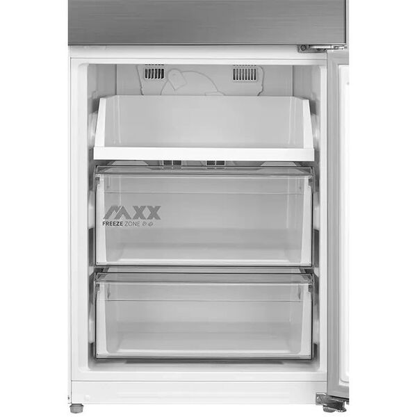 Midea Refrigerator | MDRB600MME46 | Energy efficiency class E | Free standing | Combi | Height 201 cm | No Frost system | Fridge net capacity 313 L | Freezer net capacity 130 L | Display | 35 dB | Stainless steel