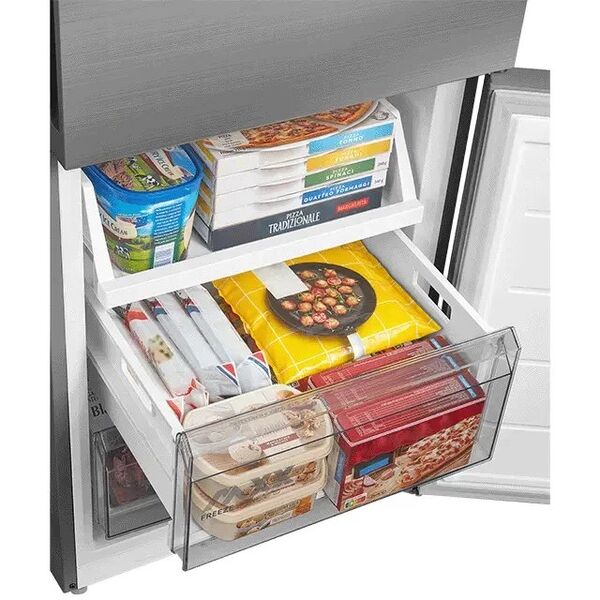 Midea Refrigerator | MDRB600MME46 | Energy efficiency class E | Free standing | Combi | Height 201 cm | No Frost system | Fridge net capacity 313 L | Freezer net capacity 130 L | Display | 35 dB | Stainless steel