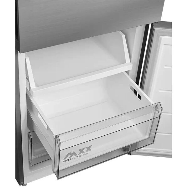 Midea Refrigerator | MDRB600MME46 | Energy efficiency class E | Free standing | Combi | Height 201 cm | No Frost system | Fridge net capacity 313 L | Freezer net capacity 130 L | Display | 35 dB | Stainless steel