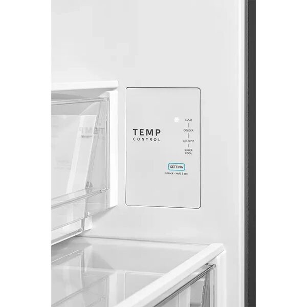 Midea Refrigerator | MDRB600MME46 | Energy efficiency class E | Free standing | Combi | Height 201 cm | No Frost system | Fridge net capacity 313 L | Freezer net capacity 130 L | Display | 35 dB | Stainless steel