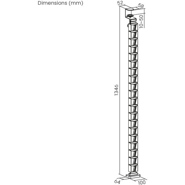 Organizer kabli / maskownica do biurka Nano RS, 1345mm, czano czerwony, RS125