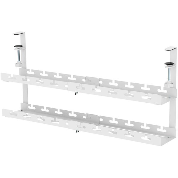 Organizer podbiurkowy na kable Maclean, max. obciążenie 5kg, max. 728mm, 2 poziomy, biały, MC-102 W