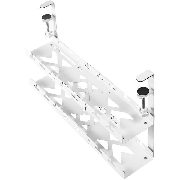 Organizer podbiurkowy na kable Maclean, max. obciążenie 5kg, max. 728mm, 2 poziomy, biały, MC-102 W