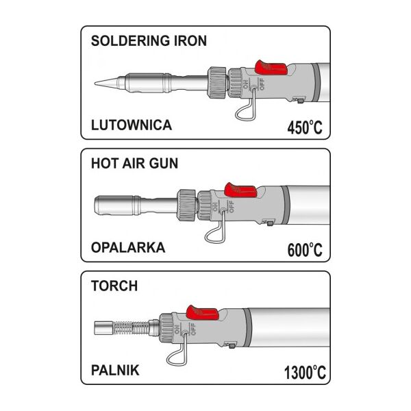 Vorel Lutownica gazowa 3w1 30-70W (73410)