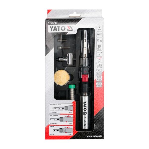 Yato Lutownica gazowa 3w1 z akcesoriami 30-125W (YT-36706)