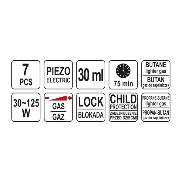 Yato Lutownica gazowa 3w1 z akcesoriami 30-125W (YT-36706)