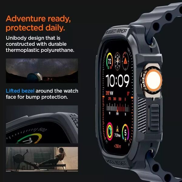 Spigen Spigen Rugged Armor, dark gray - Apple Watch Ultra 2/1 49mm