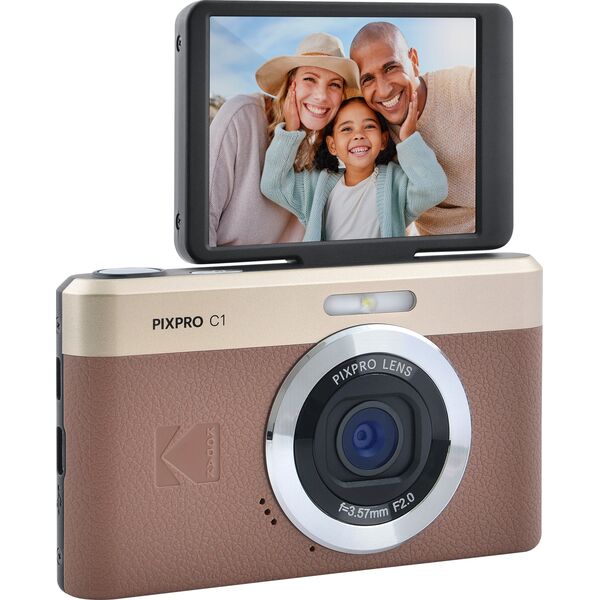 Ψηφιακή Φωτογραφική Μηχανή 13mp Βίντεο 1080p 4x Ζουμ Ανακλινόμενη Οθόνη 2,8" / Kodak Pixpro C1 / Καφέ