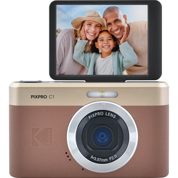 Ψηφιακή Φωτογραφική Μηχανή 13mp Βίντεο 1080p 4x Ζουμ Ανακλινόμενη Οθόνη 2,8" / Kodak Pixpro C1 / Καφέ