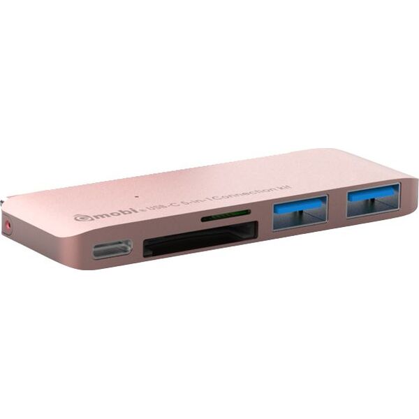 HUB USB Gmobi Multi-port 1x USB-C 1x microSD 1x SDHC  + 2x USB-A 3.0 (GM-GN21B-RGold)
