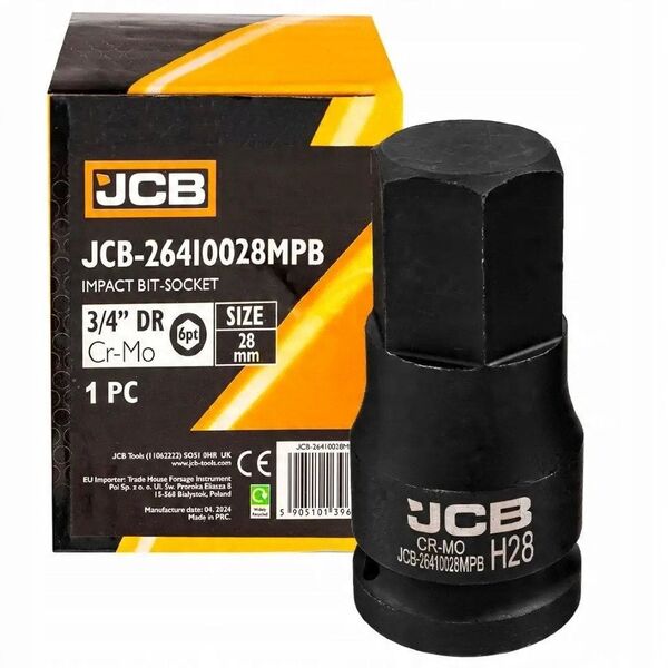 JCB Καρυδάκι-μπιτ κρουστικό 3/4" 28mm (6-γωνιακό)