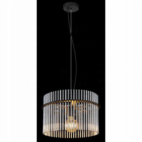 Φωτιστικό κρεμαστό GLOBO GORLEY, 1xE27, 60W, 230V, μέταλλο, μαύρο χρώμα, o40x150cm