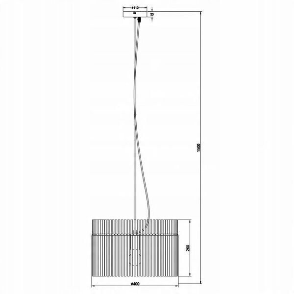 Φωτιστικό κρεμαστό GLOBO GORLEY, 1xE27, 60W, 230V, μέταλλο, μαύρο χρώμα, o40x150cm