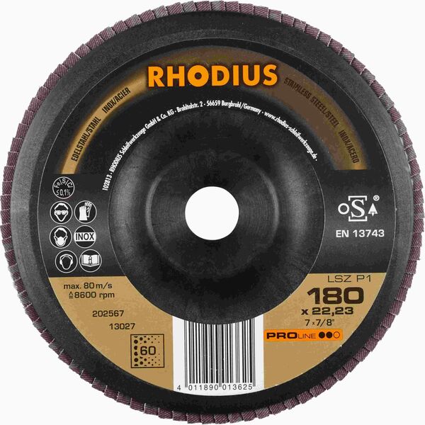 Δίσκος λείανσης φύλλων Rhodius "Rhodius" 180 mm. LSZ60
