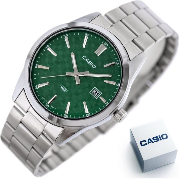Zegarek Casio Zegarek Męski Casio Mtp-Vd03D-3A1 Green + Box