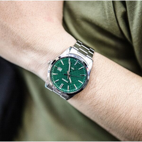 Zegarek Casio Zegarek Męski Casio Mtp-Vd03D-3A1 Green + Box