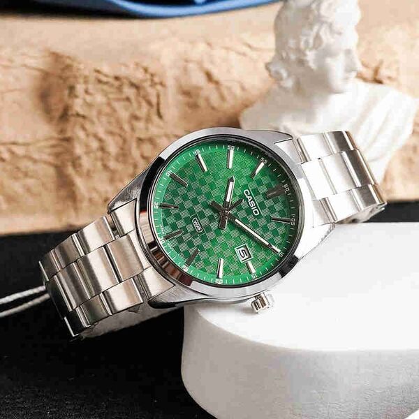 Zegarek Casio Zegarek Męski Casio Mtp-Vd03D-3A1 Green + Box