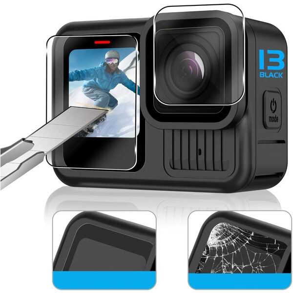 SZKŁO HARTOWANE TECH-PROTECT GLASS FIT+ 2-SET GOPRO HERO 9 / 10 / 11 / 12 CLEAR