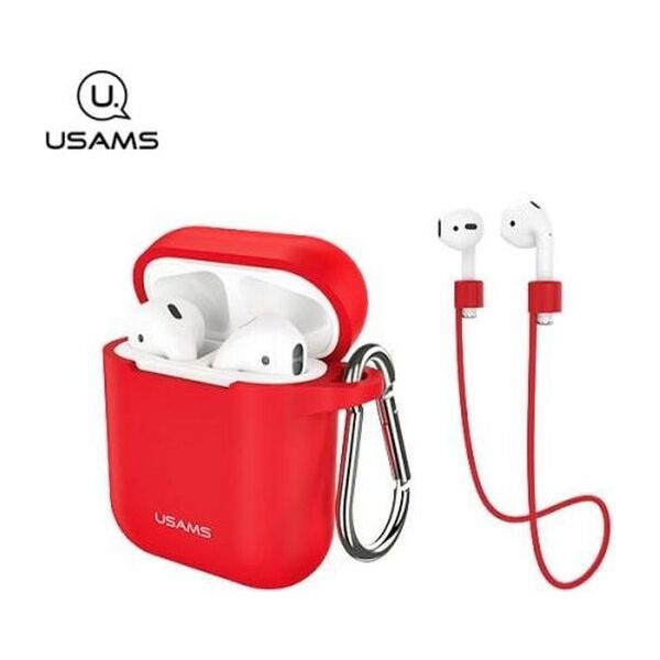 Usams USAMS Etui ochronne na słuchawki Airpods czerwony/red BH423AP04 (US-BH423)