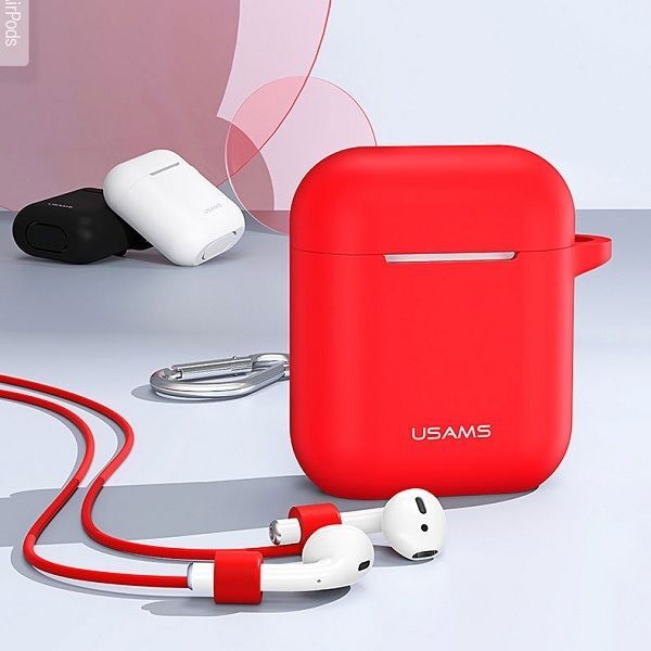 Usams USAMS Etui ochronne na słuchawki Airpods czerwony/red BH423AP04 (US-BH423)