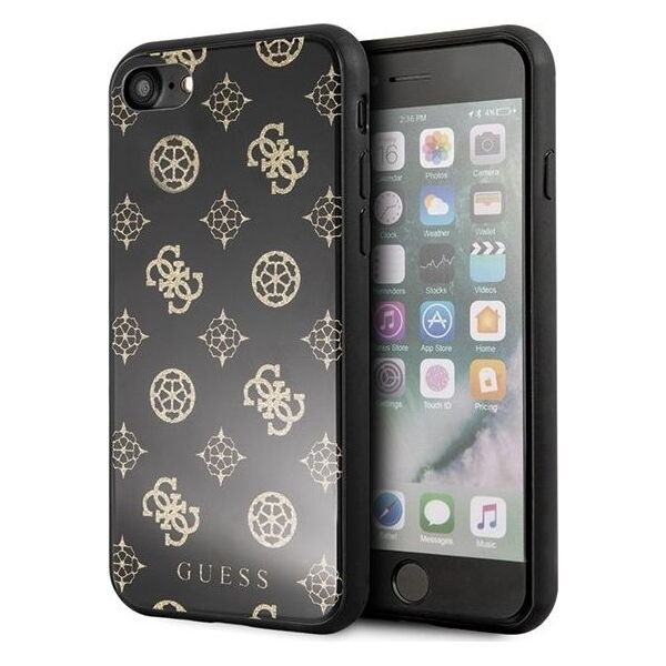 Guess Guess GUHCI8TGGPBK iPhone 7/8 czarny /black hard case Peony G Double Layer Glitter uniwersalny