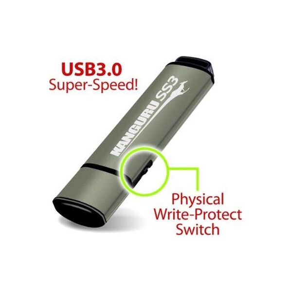 Pendrive Kanguru Pamięć USB Kanguru SS3 (USB 3.0, zabezpieczona szyfrowaniem), brązowo - brązowy 32 GB