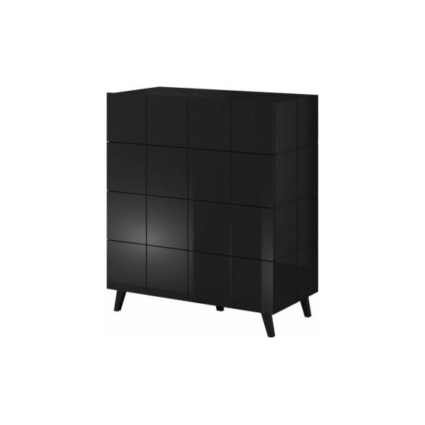 Cama Meble Komoda 4S REJA czarny połysk/ czarny połysk