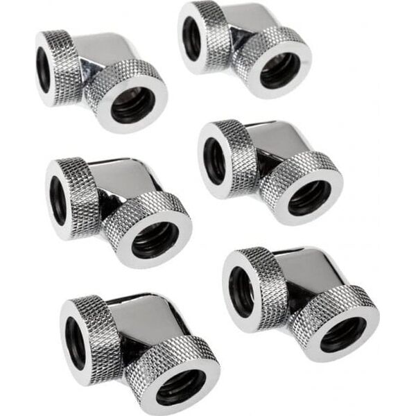 Raijintek Raijintek Pelias D140906, 14mm, 90 Μοίρες Προσαρμογέας - Σετ 6 τεμαχίων, ασημί